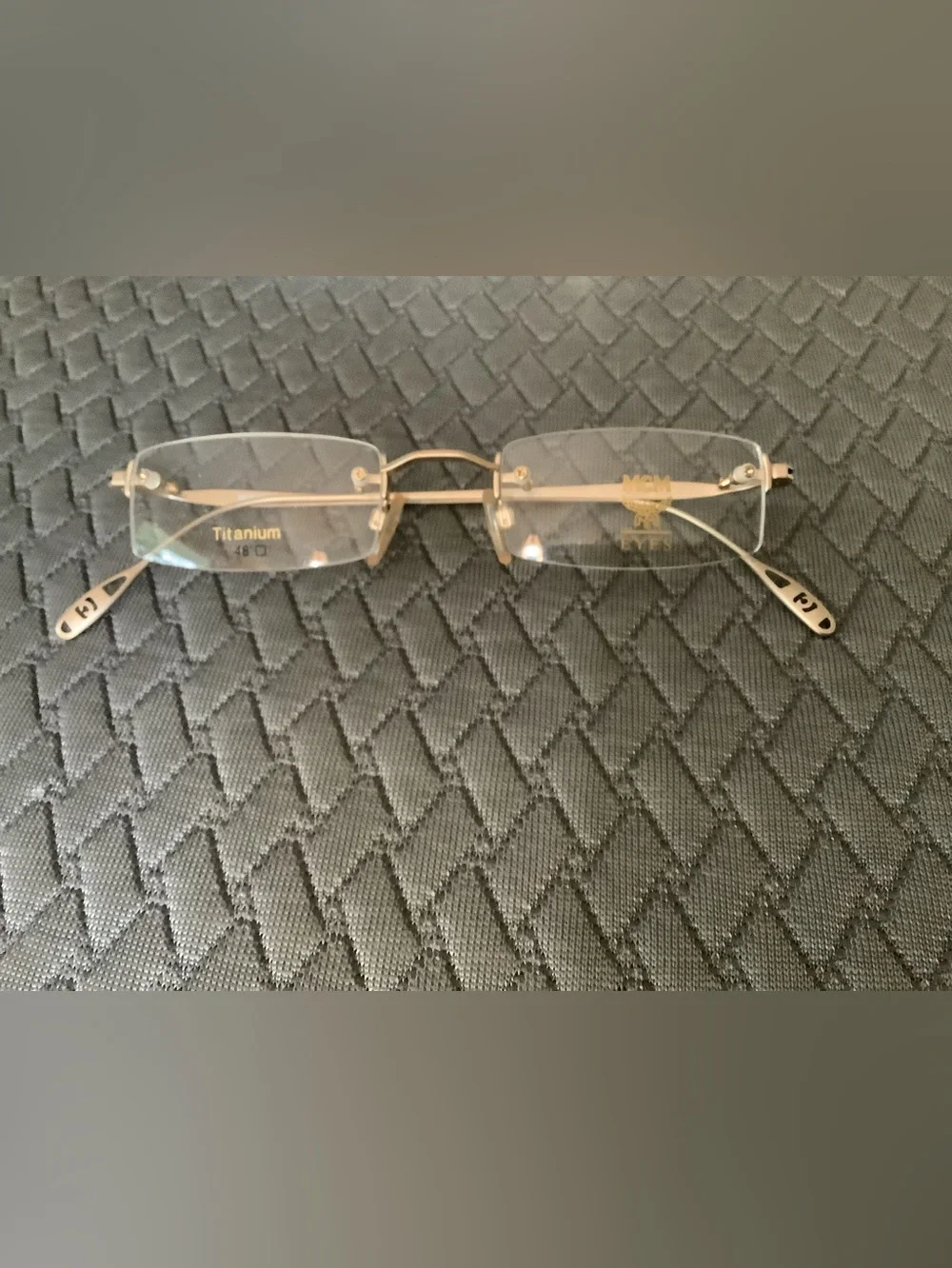 MCM Rimless Titanium Eyeglasses in Gold Tone
